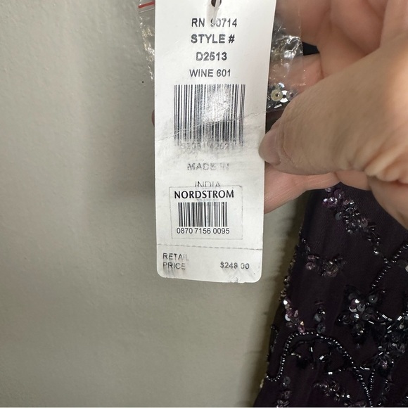 Pisarro Nights Plum full length beaded dress size 6 - Picture 10 of 14